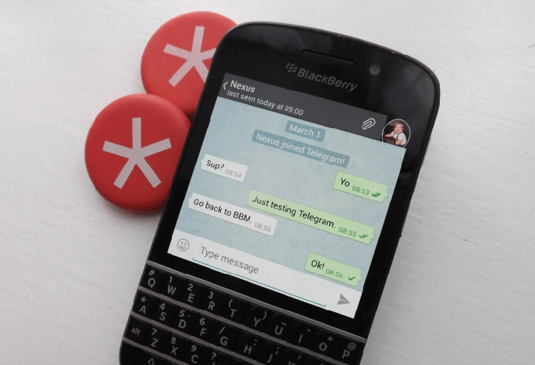 Мессенджер Telegram на телефоне BlackBerry