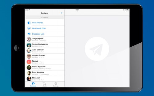 Приложение Телеграмм на iPad