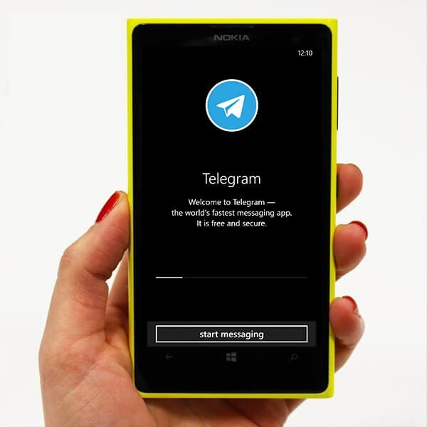 Приложение Telegram на смартфоне Nokia